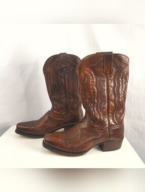 Dan Post Men's 11D Brown Leather Western Cowboy Boots Square Toe DP3355